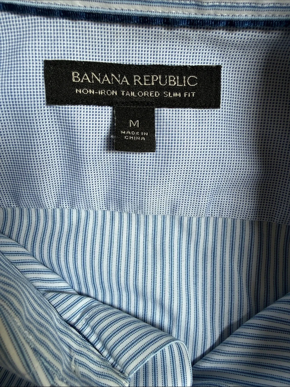 Banana Republic Light Blue & White Pinstripe Dress Shirt